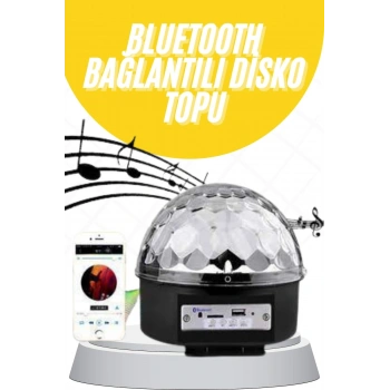 VipMarketim Disko Topu Renkli Işıklı Lazer Parti Bluetooth Bağlantılı Led Küre