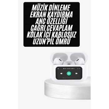 VipMarketim Dokunmatik Ekranlı ANC/ENC Yeni Nesil Pro Bluetooth Kulaklık Dokunmatik Ekran