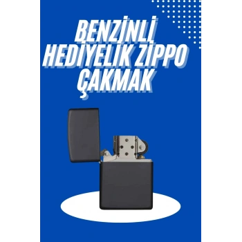 VipMarketim Doldurulabilir Siyah Benzinli Çakmak Metalik