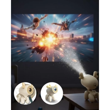 VipMarketim Döner Başlıklı Akıllı Projeksiyon HDMI USB TF Girişli