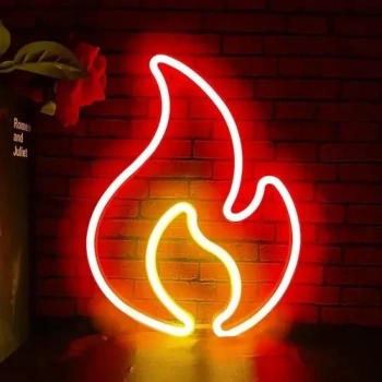 VipMarketim Duvara Asmalı Neon Alev Işık