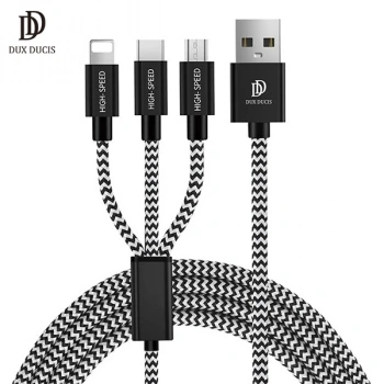 VipMarketim DUX DUCIS 3in1 Usb Type C-İPhone Ve Mikro Kopmaz Usb kablo Hızlı Şarj-(5775)