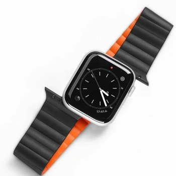VipMarketim DUX DUCIS Apple Watch 38/40/41MM için Manyetik Zincir Versiyon PU Deri Kayış Kordon-(5775)