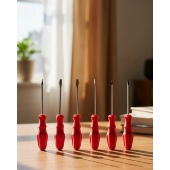 VipMarketim Düz ve Yıldız Başlıklı 7li Tornavida Seti Ergonomik Tutma