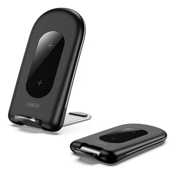 VipMarketim Duzzona W2 Katlanır Standlı 15W Hızlı Şarj Wireless Kablosuz Şarj Cihazı-(5775)