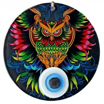 VipMarketim Efsane Baykuş 15 Santimetre Füzyon Cam Duvar Süsü