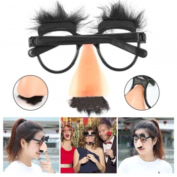 VipMarketim Eğlenceli Kılık Değiştirme Kaş Bıyık Mizah Gözlüğü 9x13 cm
