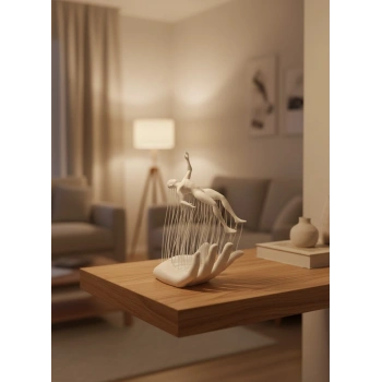 VipMarketim El İnsan Figürü Beyaz Modern Soyut Tasarım Salon ve Ofis Dekorasyonu