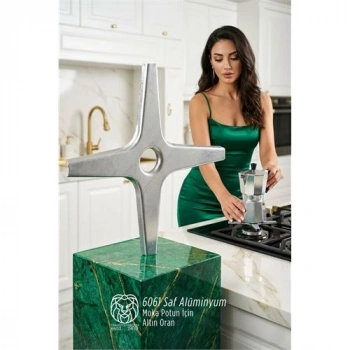 VipMarketim Emily Rosewood Serisi Saf Alüminyum Moka Pot ve Cezve Ocak Küçültücü - Kamp Yardımcısı