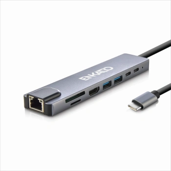 VipMarketim ENKADO EKD-TP42 Type-C to To HDMI 2PD 2 USB 2.0 HDMI 4K + SD/TF Ethernet 100mbs Multi· Hub(1923)