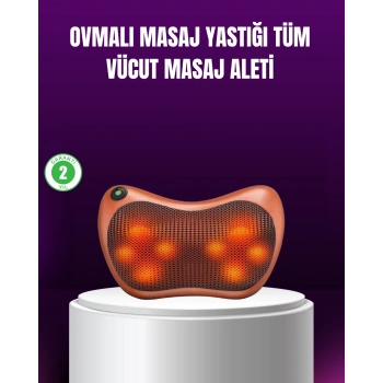 VipMarketim Ergonomik Derin Yoğurmalı Boyun Bel Sırt Masaj Cihazı Priz Çakmak Girişli