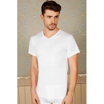 Vipmarketim Erkek Pamuklu Kısa Kol V-yaka Klasik Fanila T-shirt ( ) (kod:0316)