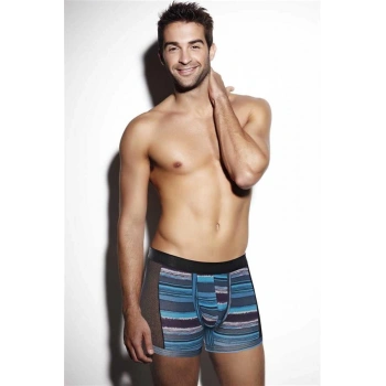 VipMarketim Erkek Pamuklu Yan Fileli Çizgili Boxer