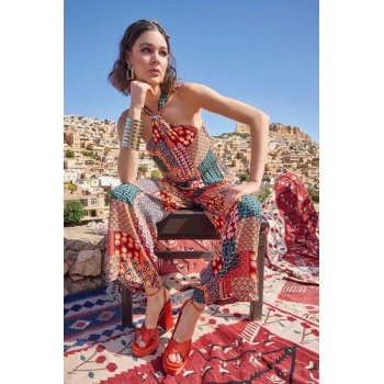 VipMarketim Etnik Desenli Saten Tulum