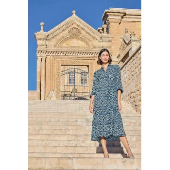 VipMarketim Etnik Desenli Truvakar Kollu Elbise