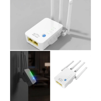 VipMarketim Ev ve Ofis İçin WiFi Güçlendirici WPS Düğmeli Güvenli Tekrarlayıcı