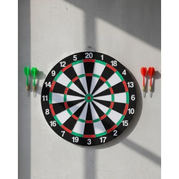 VipMarketim Ev ve Oyun Alanları İçin Dart Tahtası 12 İnç 4 Dart Oku Dahil