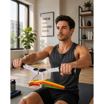 VipMarketim Evde Spor İçin Direnç Bantlı Üst Vücut Egzersiz Aleti