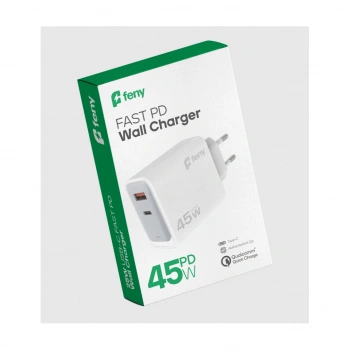 VipMarketim FENY FN-C45 45W USB+Type-C Akıllı Isı Kontrol Chip Qualcomm Quick Charge 3.0 ŞARJ Adaptörü(1923)