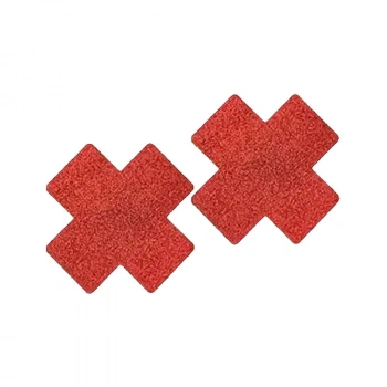 VipMarketim Fetilux Çapraz Simli Göğüs Ucu Kapama Çıkartması - Kırmızı