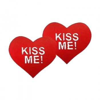 VipMarketim Fetilux Kiss Me Kalp Göğüs Ucu Kapama Çıkartması - Kırmızı