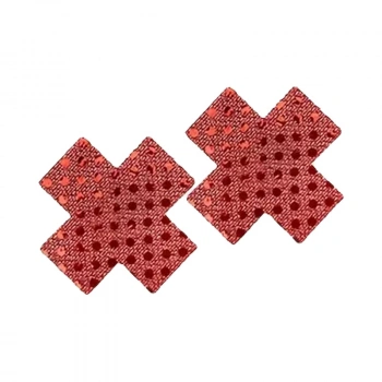 VipMarketim Fetilux Puantiyeli Çapraz Göğüs Ucu Kapama Çıkartması - Kırmızı