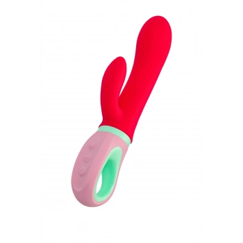 VipMarketim Flovetta PETUNIA Klitoral Uyarıcılı Vibratör, Silikon, Kırmızı, 19 cm