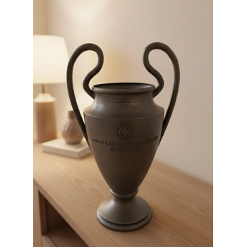 VipMarketim Füme Kupa 25cm UEFA Model Dekoratif Ödül Biblosu