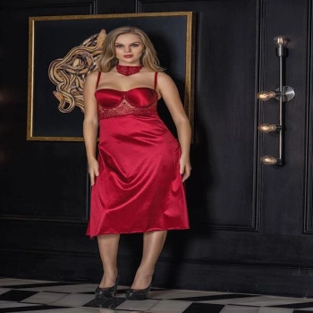 Vipmarketim Gallipoli Bayan Gecelik, Boyunluk Ve String Takım (kod:31642)