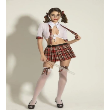 Vipmarketim Gallipoli Bayan Gömlek, Toka, Kravat, Etek Ve Çorap Takım (kod:6536)