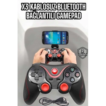 VipMarketim Game Stick Android Uyumlu Gamepad X3 Standlı Oyun Kolu Bluetooth Bağlantılı