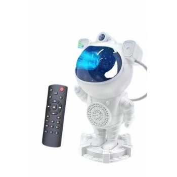 VipMarketim Gece Lambası Astronot Bluetooth Hoparlörlü Galaksi Işık Projektörü