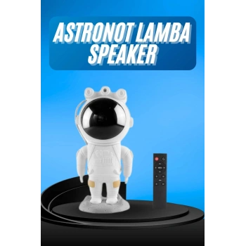 VipMarketim Gece Lambası Astronot Bluetooth Hoparlörlü Galaksi Işık Projektörü