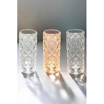 VipMarketim Gece Lambası Kristal Lamba Dokunmatik Şarjlı Hediyelik