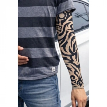 VipMarketim Giyilebilir Kol Dövmesi Çorap Dövme 3D Baskılı Kol Bacak Dövme 2 Adet Model 2