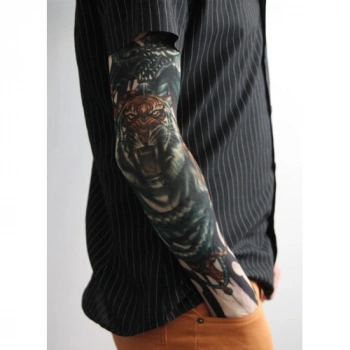 VipMarketim Giyilebilir Kol Dövmesi Çorap Dövme 3D Baskılı Kol Bacak Dövme 2 Adet Model 3