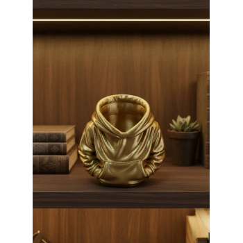 VipMarketim Gold Hoodie Kalemlik 10x10 cm Masa Üstü Düzenleyici