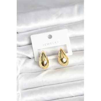 VipMarketim Gold Renk Damla Küpe 24 mm 5886
