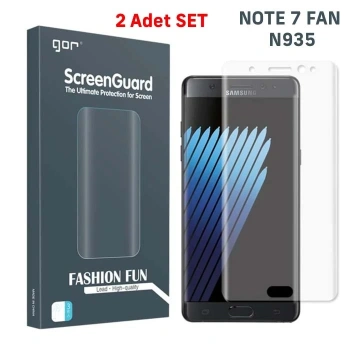 VipMarketim Gor Galaxy Note 7 Fan 3D Kavisli Darbe Emici Full Ekran Koruyucu 2 Adet Set-(5775)