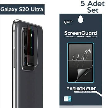VipMarketim GOR Samsung Galaxy S20 Ultra Kamera Lens Koruyucu 5 Adet-(5775)