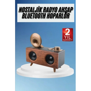 VipMarketim Gramafon Radyo Bluetooth Hoparlör Nostaljik Radyo FM Radyo