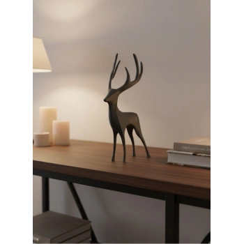 VipMarketim Gri Geyik Biblo Minimal Tasarım Şık Ev Aksesuarı