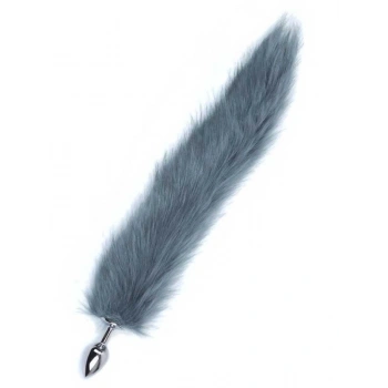 VipMarketim Gri Kuyruklu Paslanmaz Çelik Metal Anal Tıkaç (butt Plug)