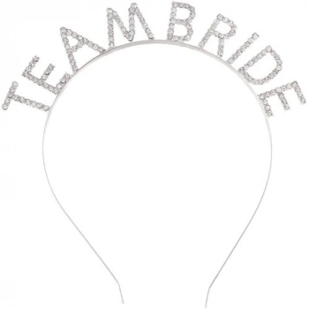 VipMarketim Gümüş Kaplama Kristal Taşlı Team Bride Taç