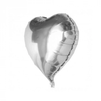 VipMarketim Gümüş Rengi Kalp Folyo Balon 60 Cm.