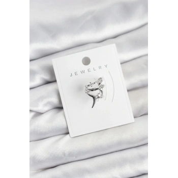 VipMarketim Gümüş Renk Pirinç Diken Model Kıkırdak Earcuff Küpe 5886
