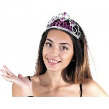 VipMarketim Gümüş Renk Prenses Yazılı Parti Tacı 60 cm