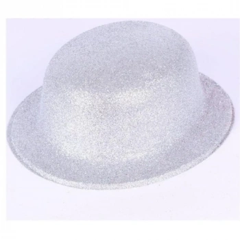 VipMarketim Gümüş Renk Yuvarlak Simli Plastik Parti Şapkası