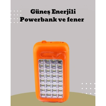 VipMarketim Güneş Paneli Destekli Powerbank ve LED Işıldak – 10000 mAh Çift USB Outdoor Kullanım İçin