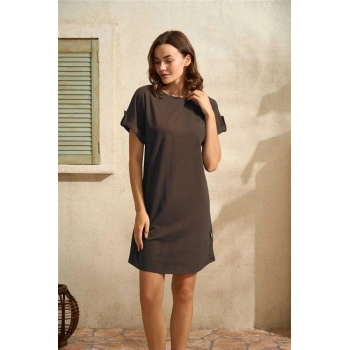 Vipmarketim Günlük Kısa Kol Bisiklet Yaka Kadın Cotton Düz Yazlık Kısa Pijama Takımı Anıl (kod:5766)